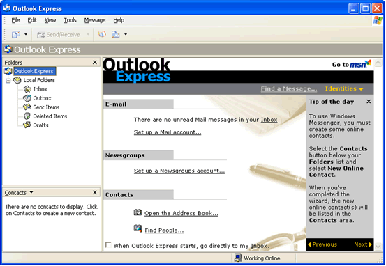 Outlook Express email client